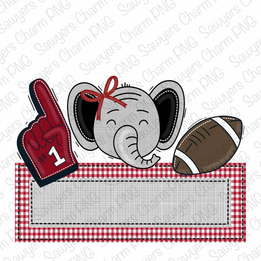 BUNDLE PNG faux applique Printable file, Sublimation/Heat Transfer Design/Digital Clipart, Elephant, foam finger, football trio, name plate