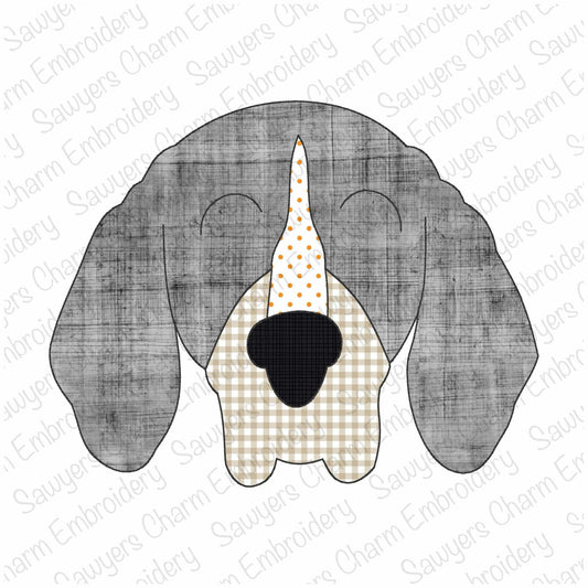 BUNDLE Hound dog mascot bean stitch applique, machine embroidery design, college, football, sports, university, animals, quick stitch