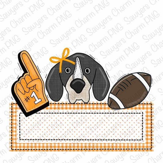 BUNDLE PNG faux applique Printable file, Sublimation/Heat Transfer Design/Digital Clipart, Hound Dog, foam finger, football trio, name plate