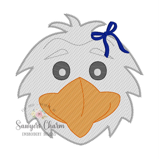 Eagle head sketch stitch embroidery design BUNDLE, with/without coquette bow, fall sports mascot