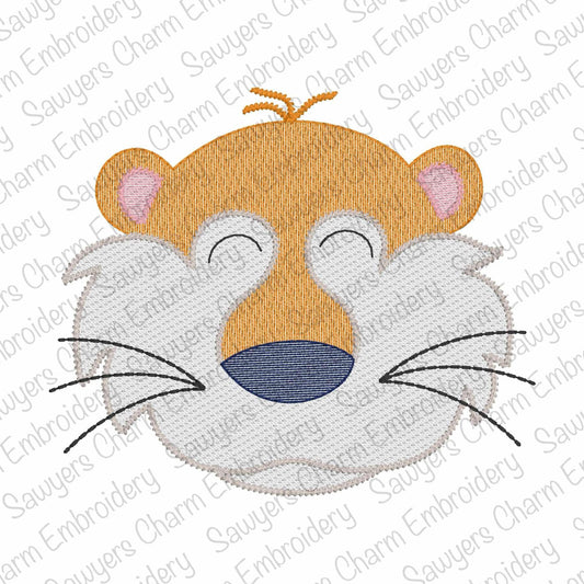 BUNDLE Tiger mascot, with/without coquette bow, sketch stitch machine embroidery design, zoo animal, sports, quick stitch, football