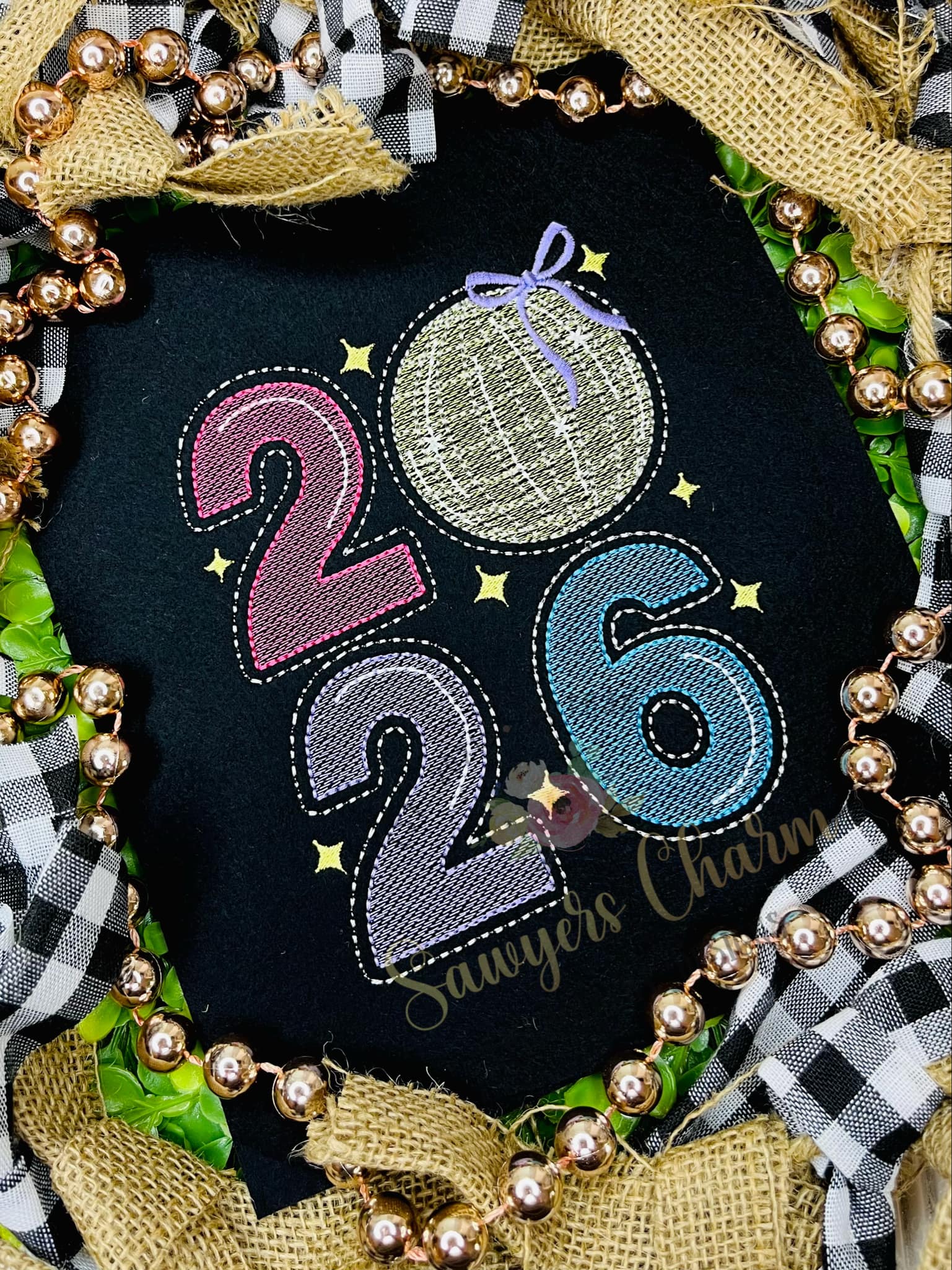 BUNDLE 2026 Disco ball sketch stitch machine embroidery design file, q