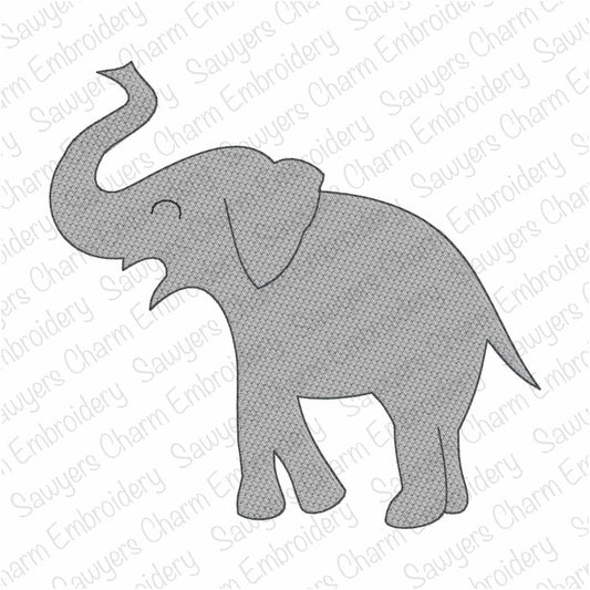 BUNDLE Elephant sketch stitch machine embroidery design, With/without coquette bow, zoo animal, sports mascot