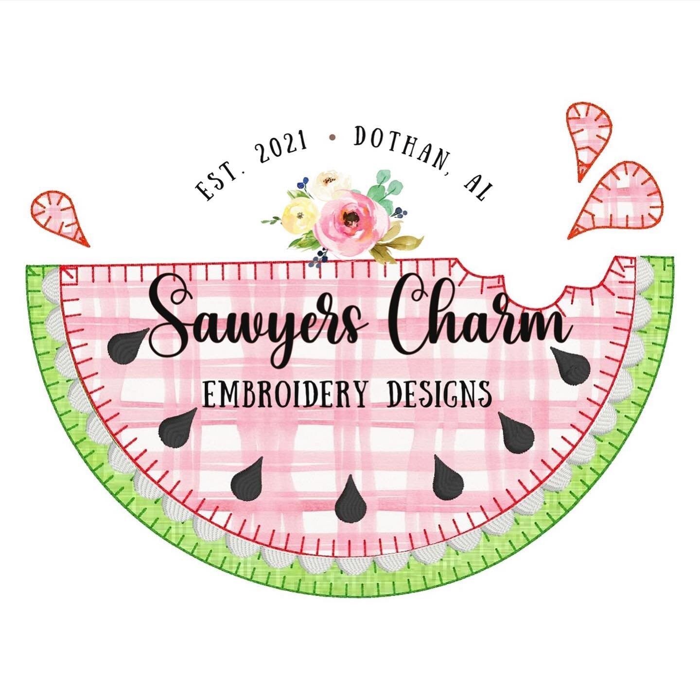 Watermelon blanket stitch summer applique, machine embroidery design file, quick stitch, summer fruit, snacks