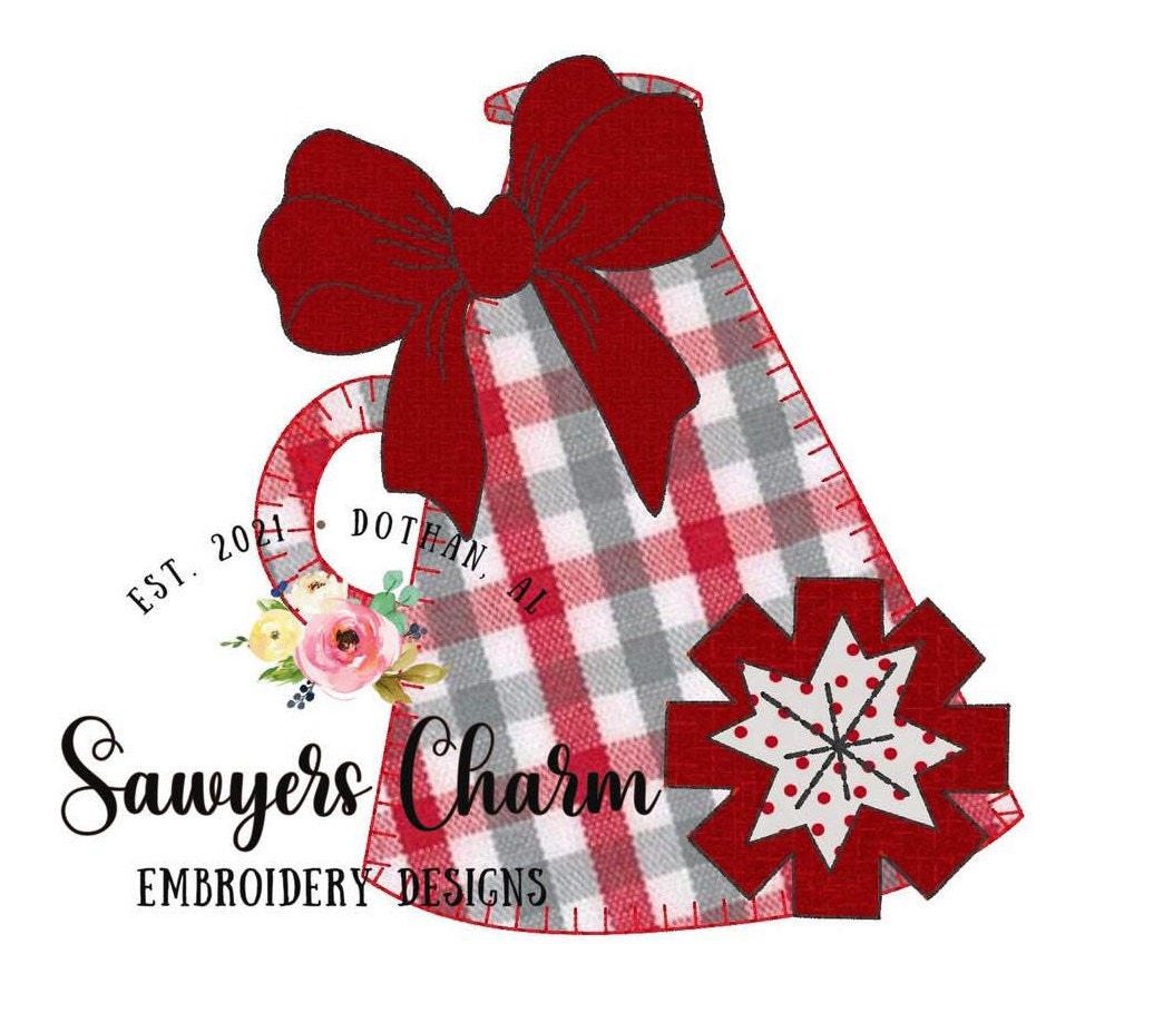 BUNDLE Megaphone/bow/pom poms, machine applique embroidery design file, bean stitch, blanket stitch, football sports cheerleading, mascot
