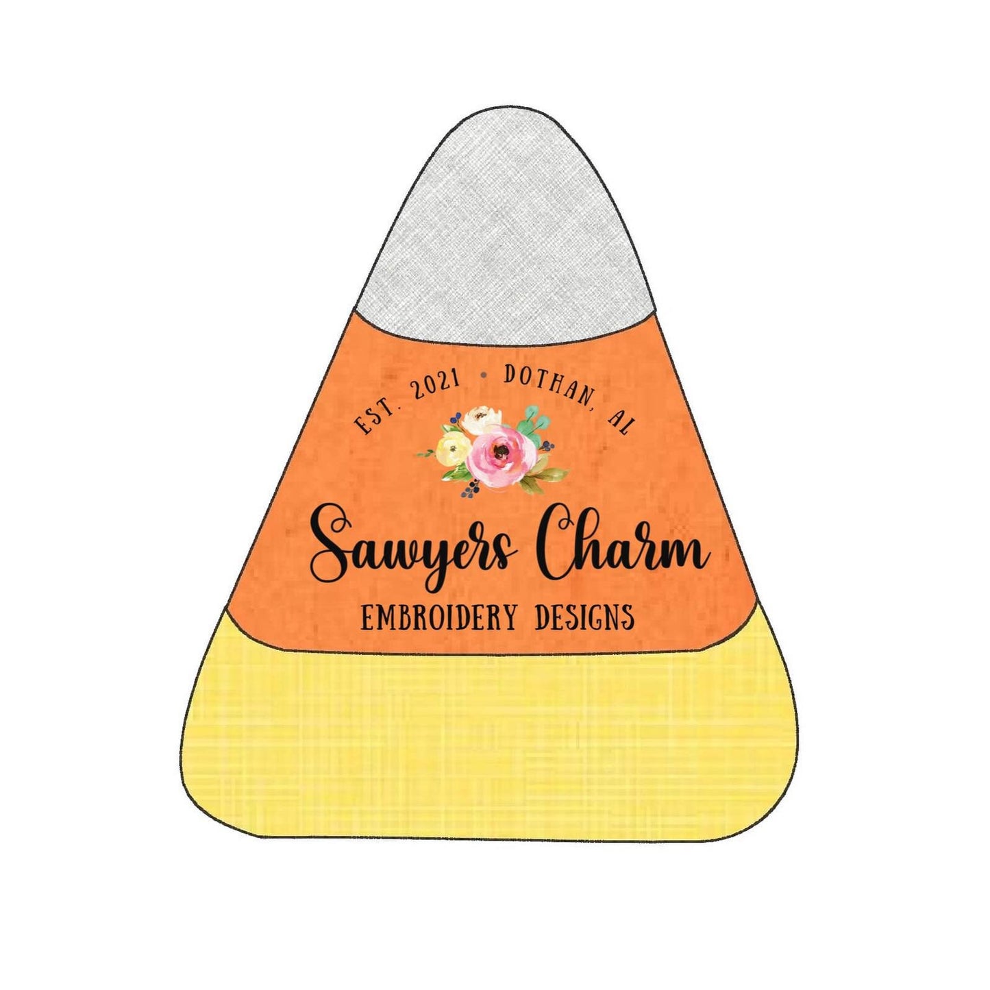 BUNDLE Halloween candy corn bean stitch applique , with & without bow, embroidery design file, quick stitch trick or treating, fall