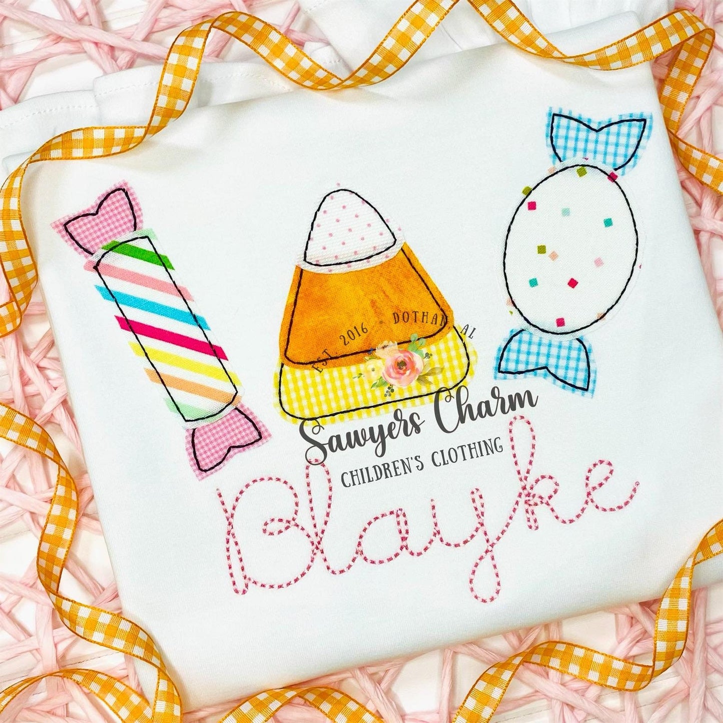 Halloween candy trio,candy corn bean stitch AND zigzag machine applique design embroidery file, quick stitch, trick or treating, fall
