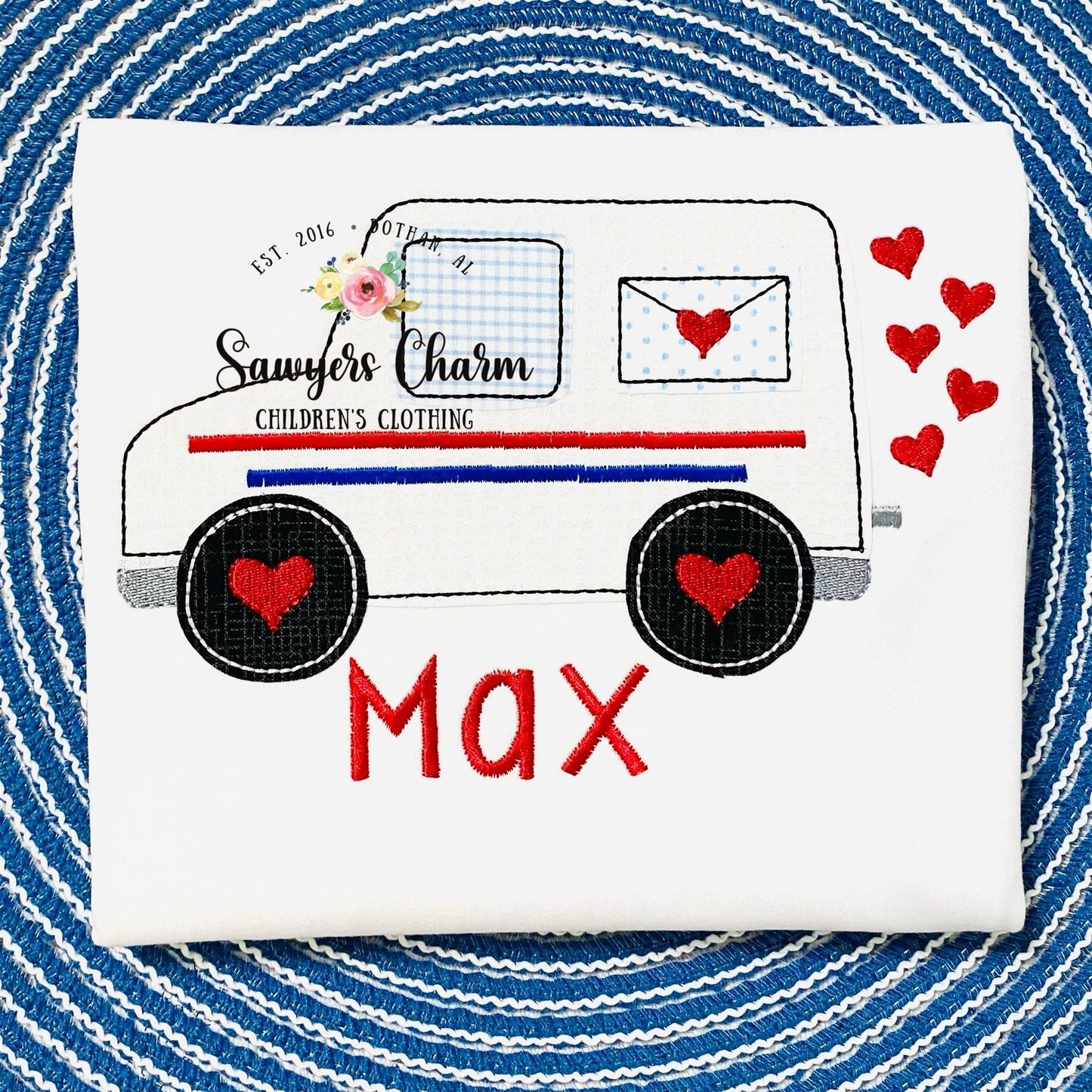 BUNDLE Valentine's Day mail truck with hearts sketch stitch AND bean stitch applique machine embroidery design, love, be mine, XOXO