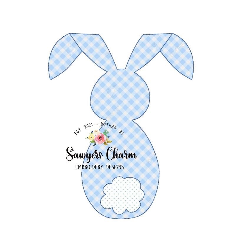 BUNDLE Girl and boy Easter bunny bean stitch applique machine embroidery design file, quick stitch, with and without bow