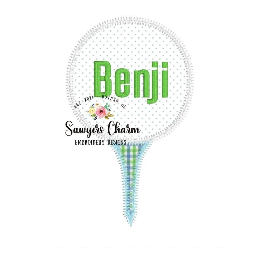 BUNDLE Girl AND boy golf ball tee (with & without bow) machine embroidery applique design file, sketch, zigzag, and bean stitch