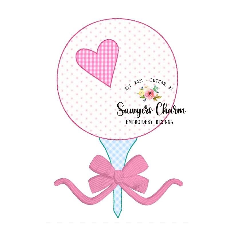 BUNDLE Girl AND boy golf ball tee (with & without bow) machine embroidery applique design file, sketch, zigzag, and bean stitch