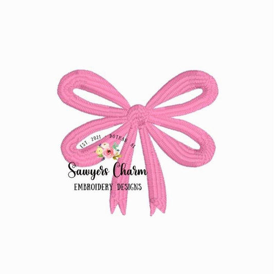 Mini fill bow machine embroidery design file, quick stitch,  perfect for monograms, add on