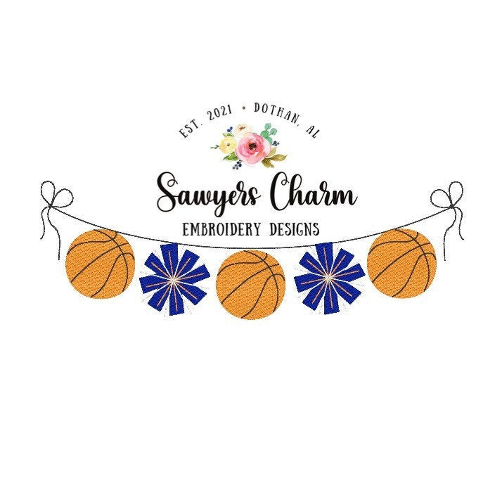 BUNDLE Sports bunting banner sketch fill design embroidery file, football, basketball, baseball, soccer, cheerleading pom poms, softball