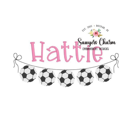 BUNDLE Soccer bunting banner sketch fill design embroidery file, soccer, summer, sports team, with and without bows, bean stitch