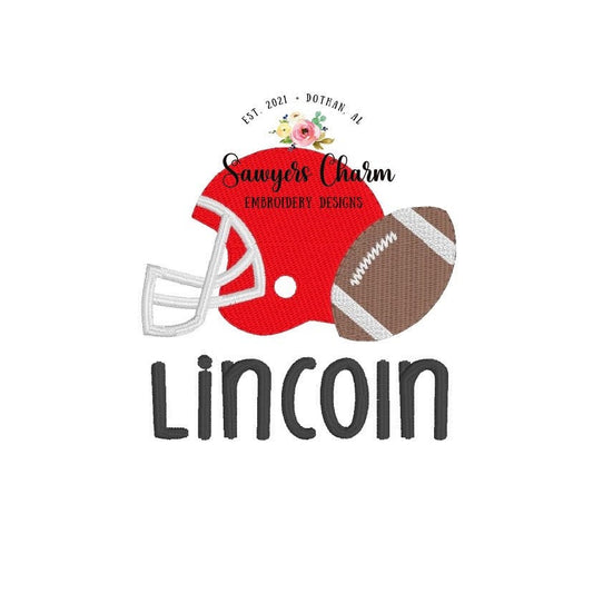 Mini helmet and football fill stitch machine embroidery design file, sports, perfect for monogram, quick stitch, satin stitch, college