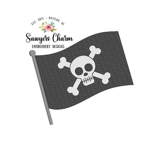 BUNDLE Pirate ship & skull flag, sketch stitch machine embroidery design file, quick stitch, beach, water vessel, pirates mascot, mini fill