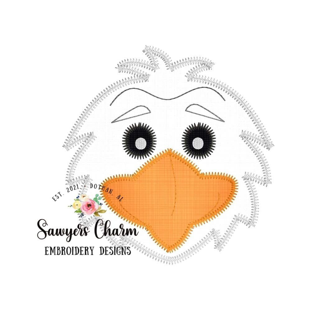 BUNDLE Sports football eagle head with & without bow zigzag applique embroidery design file, cheerleading, college mascot high school