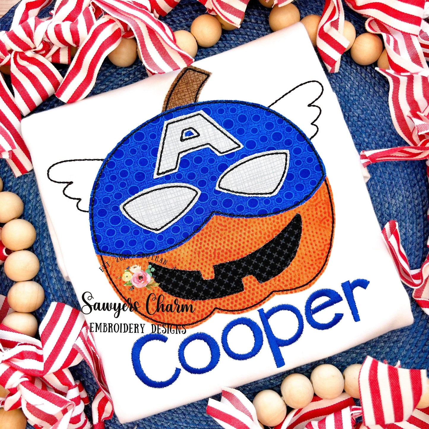 BUNDLE Superhero jackolantern pumpkin, bean stitch applique design file, fall halloween, spider, strong man, captain, ninja, bat hero, mask