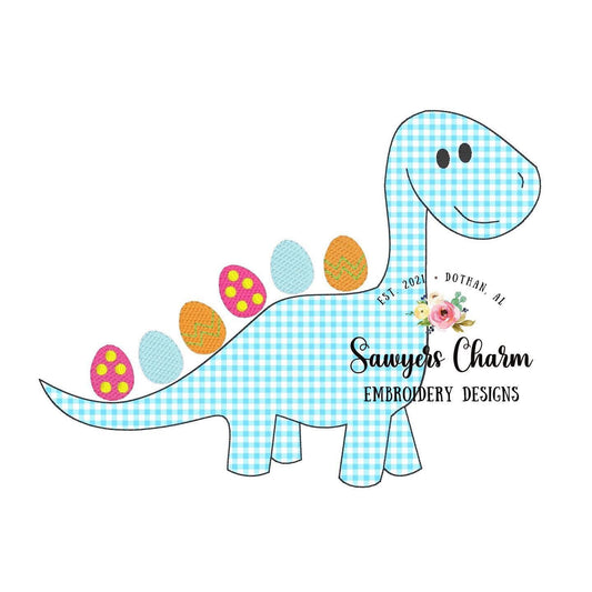 Easter eggs T-Rex bean stitch applique, sketch stitch ebroidery design file, quick stitch, tyrannosaurus rex dinosaur dino, bunny, egg hunt