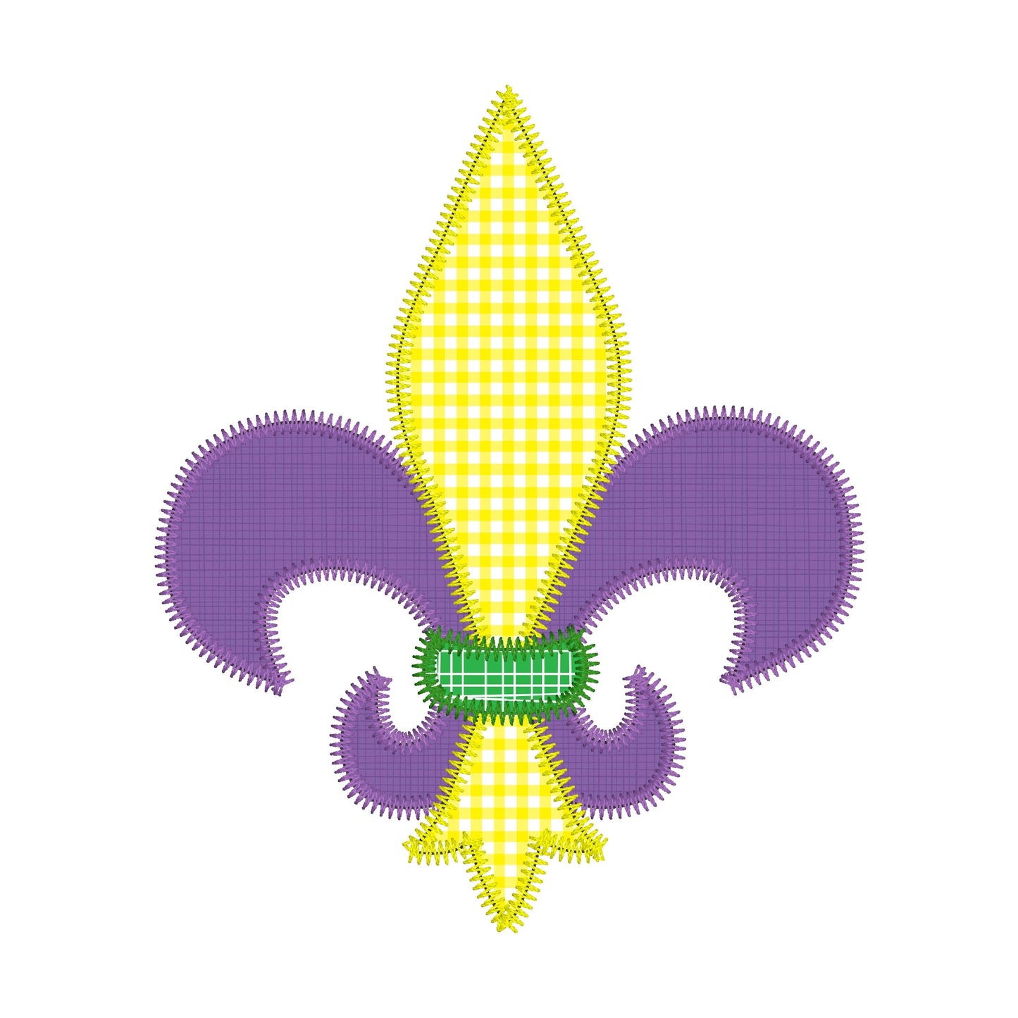 BUNDLE Mardi gras fleur de lis zigzag stitch applique, machine embroidery design file, with and without bow, quick stitch, new orleans
