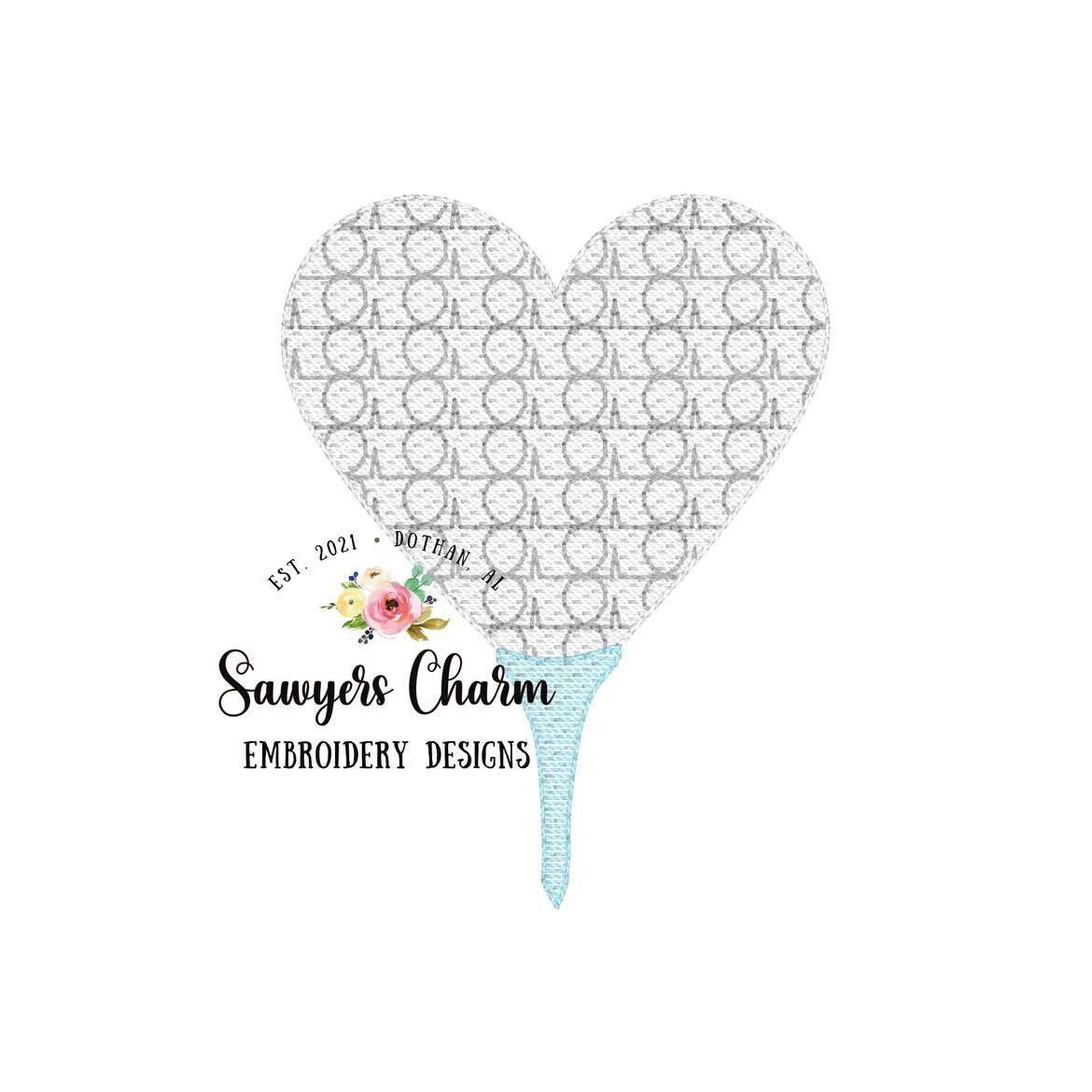 Build your own sports heart shaped balls sketch stitch machine embroidery design file, golf, football, basketball, baseball, soccer