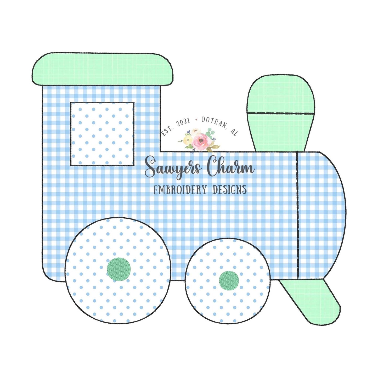 BUNDLE Train bean stitch & zigzag stitch applique machine embroidery design file, quick stitch, smoke stack, train track, choo choo