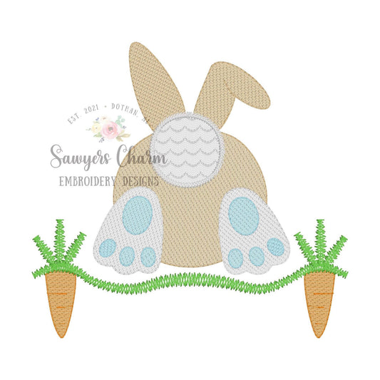 BUNDLE Easter bunny tail with & without bow grass carrots sketch stitch machine embroidery design file, egg hunt, rabbit, spring, cottontail