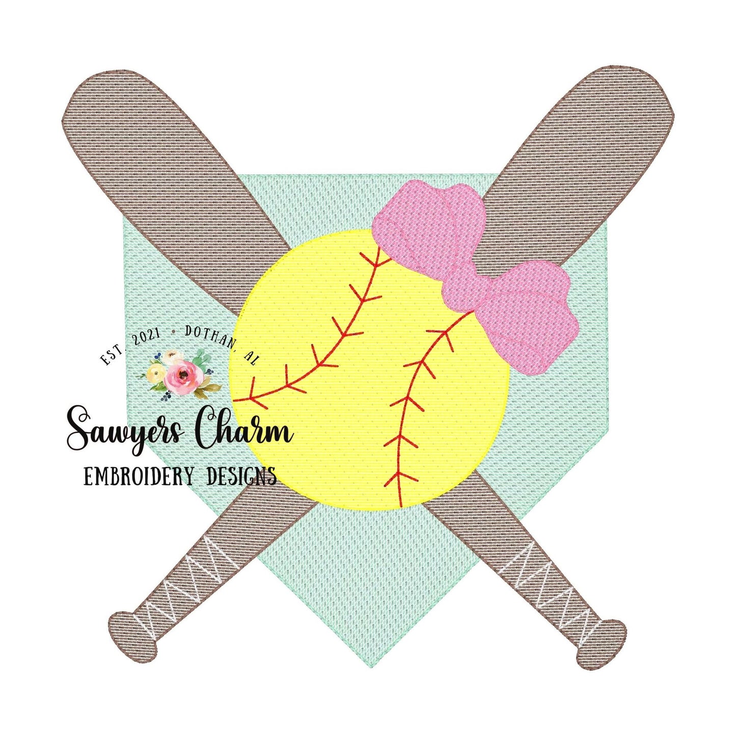 BUNDLE Baseball bats/home plate with & without bow sketch stitch machine embroidery design file, softball player, ballgame sports outfield