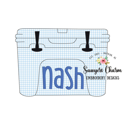 BUNDLE Cooler ice chest bean stitch & zigzag stitch applique machine embroidery design file, summer, spring, snacks, drink holder, beach