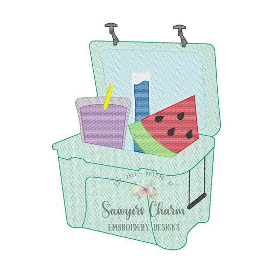 Cooler juice box, watermelon, popsicle sketch stich machine embroidery design file, summer snacks ice chest, quick stitch, drink holder