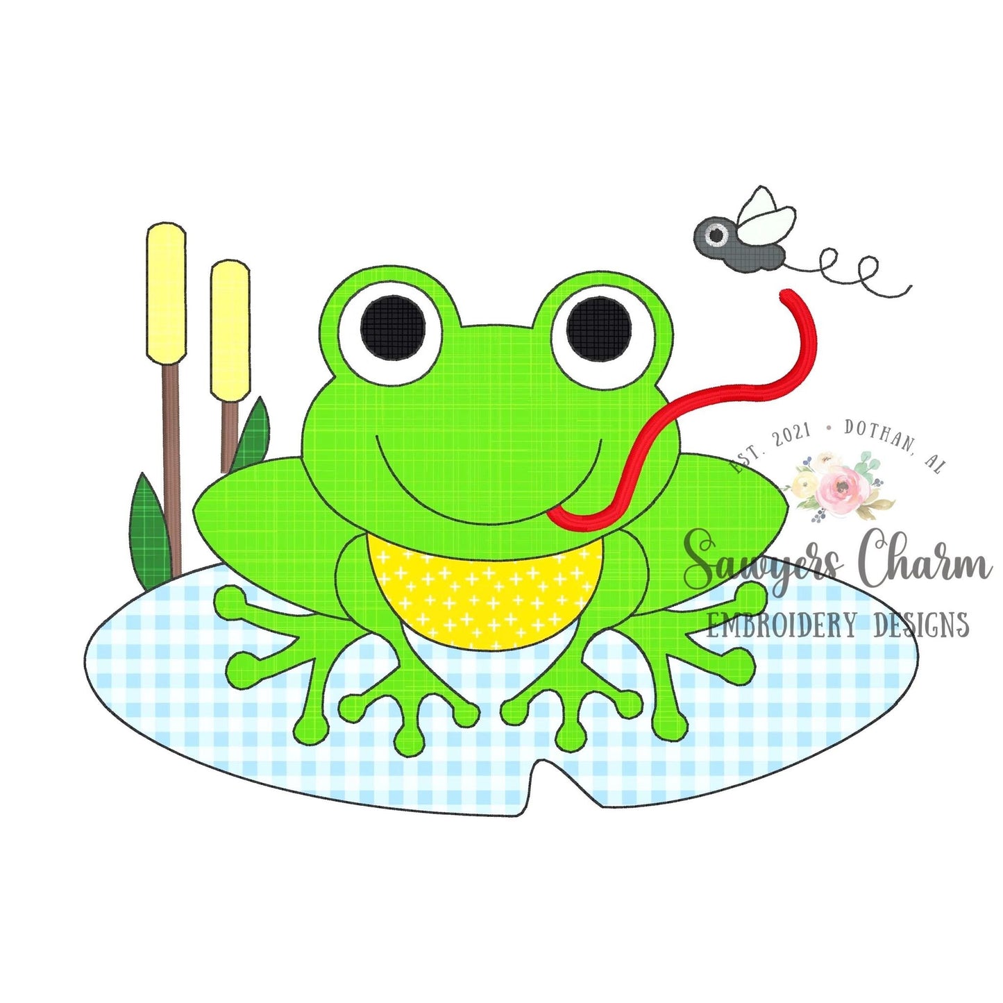 BUNDLE Girl/Boy frog on lily pad bean & ZZ stitch applique, machine embroidery design file, quick stitch, spring summer flower bow insects