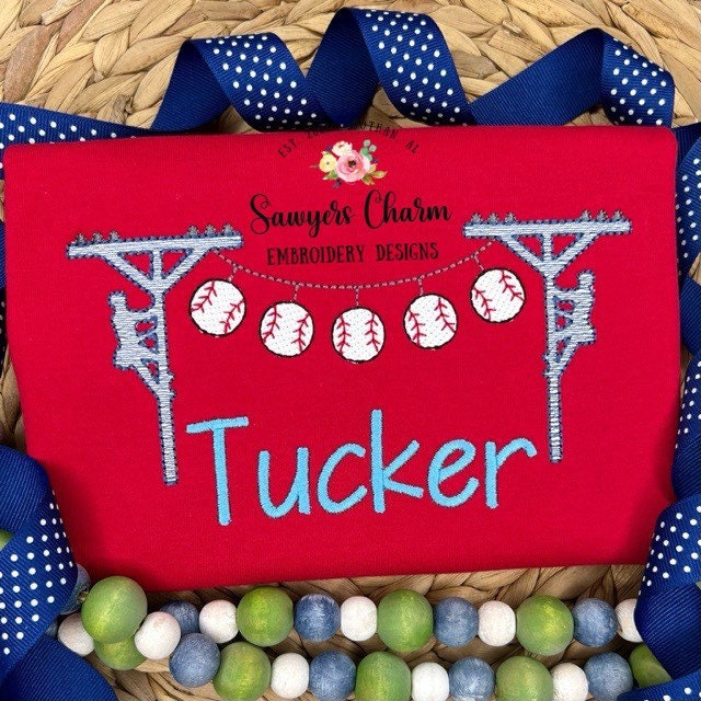 Baseball lineman bunting banner, sketch stitch machine embroidery design file, quick stitch, bean stitch, summer, sports college, pitcher