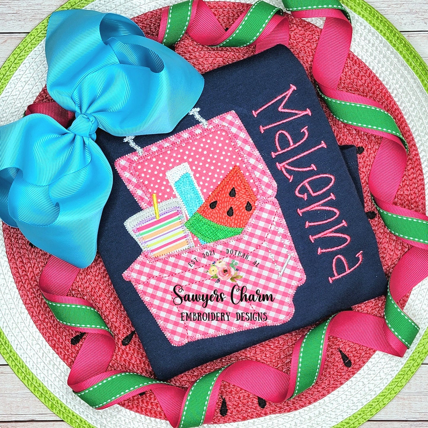 BUNDLE Cooler juice box, watermelon, popsicle bean stitch & zigzag stitch applique machine embroidery design file, summer snacks ice chest