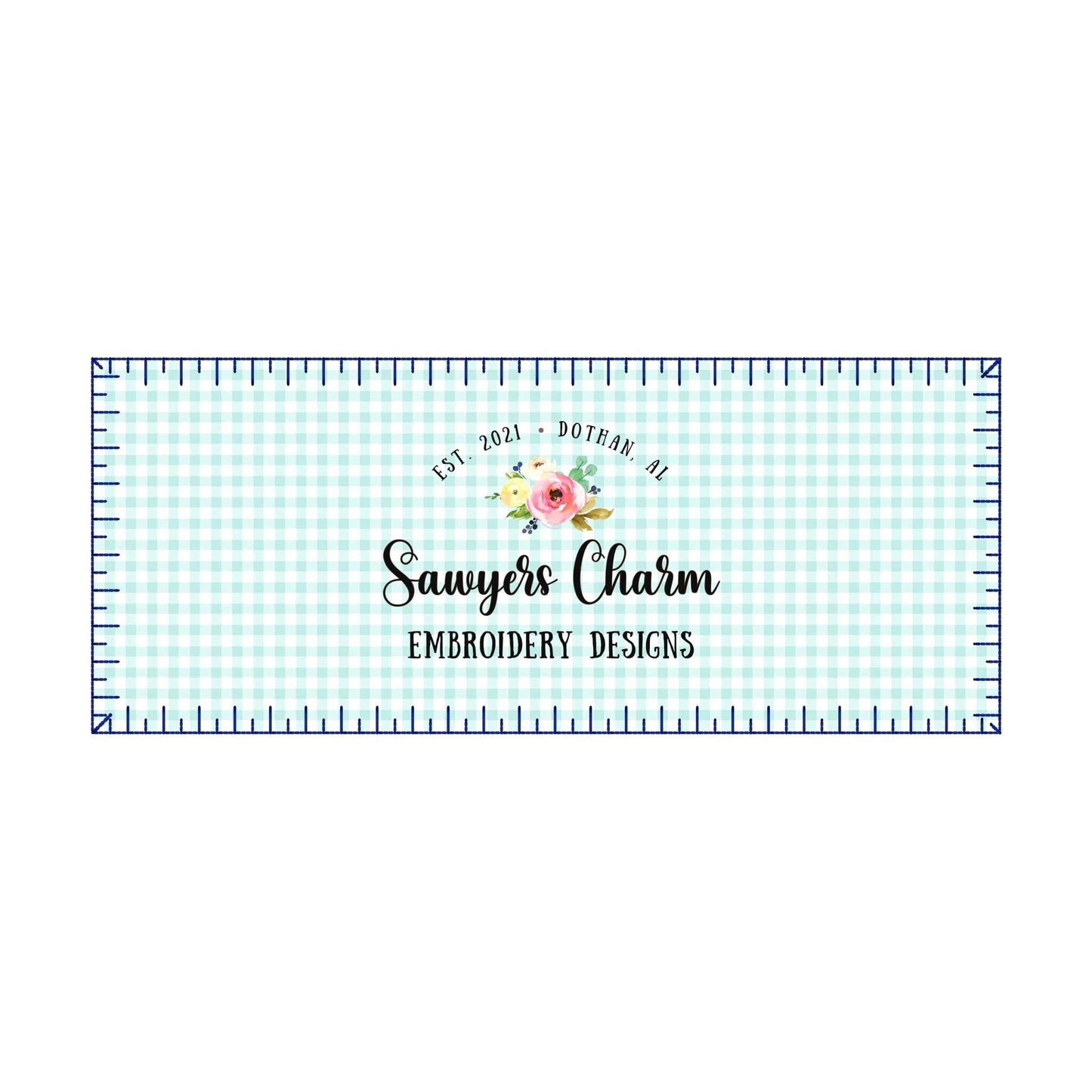 BUNDLE 5 rectangle name plate/frame machine applique embroidery design file, bean stitch, zigzag, scribble, blanket stitch, satin stitch
