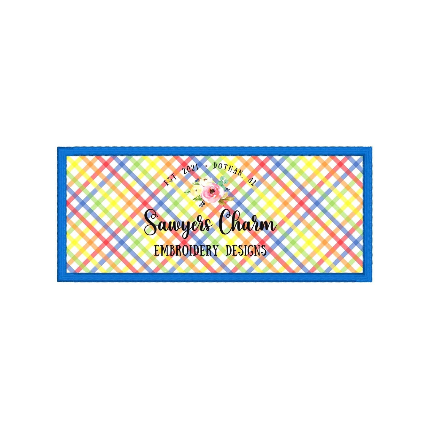 BUNDLE 5 rectangle name plate/frame machine applique embroidery design file, bean stitch, zigzag, scribble, blanket stitch, satin stitch