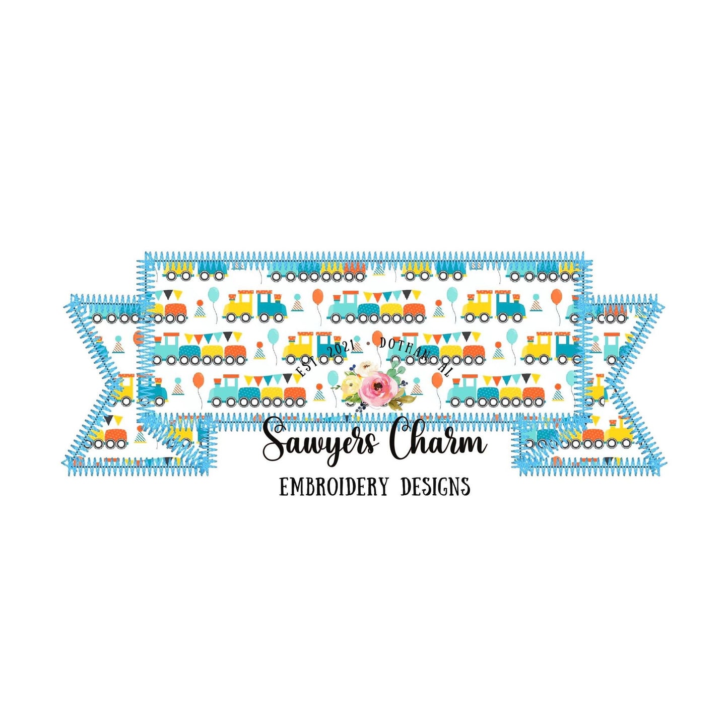 BUNDLE 4 Straight edge Ribbon banner name plate/frame machine applique embroidery design file, bean stitch, zigzag, scribble, satin stitch