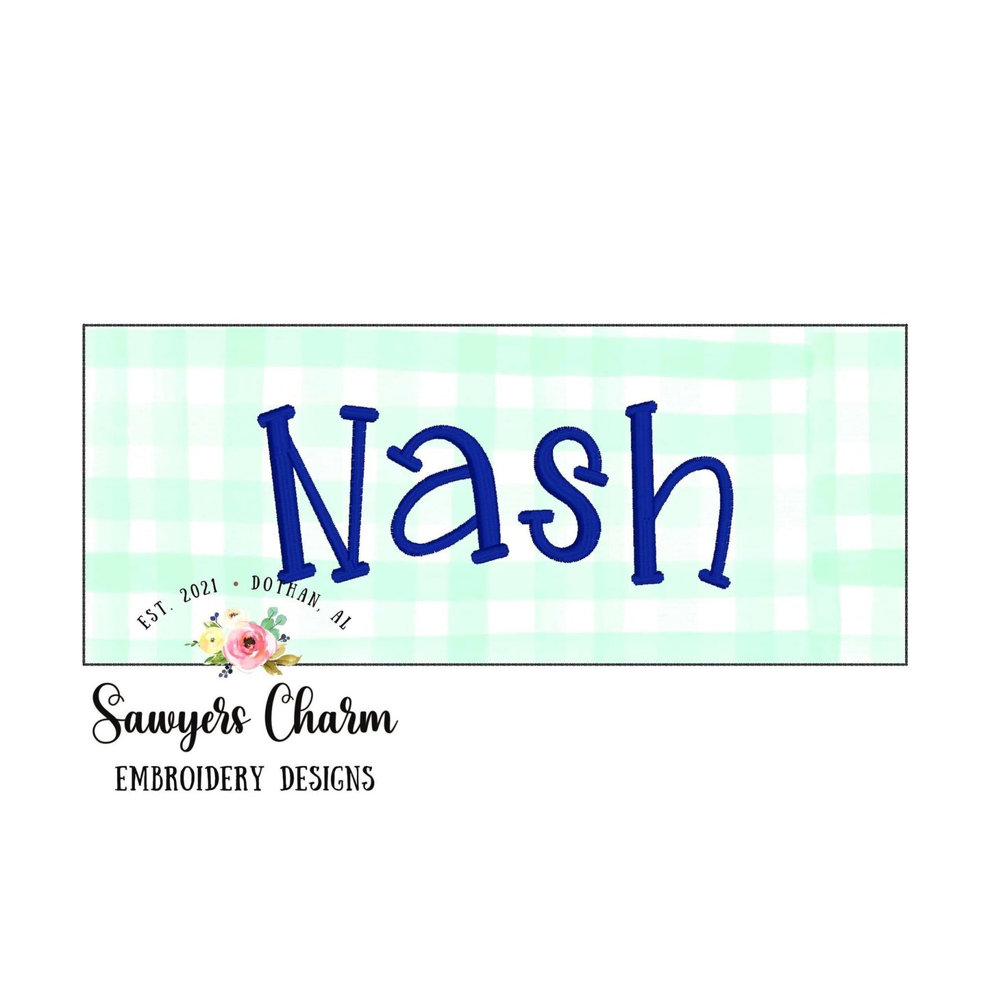 BUNDLE 5 rectangle name plate/frame machine applique embroidery design file, bean stitch, zigzag, scribble, blanket stitch, satin stitch