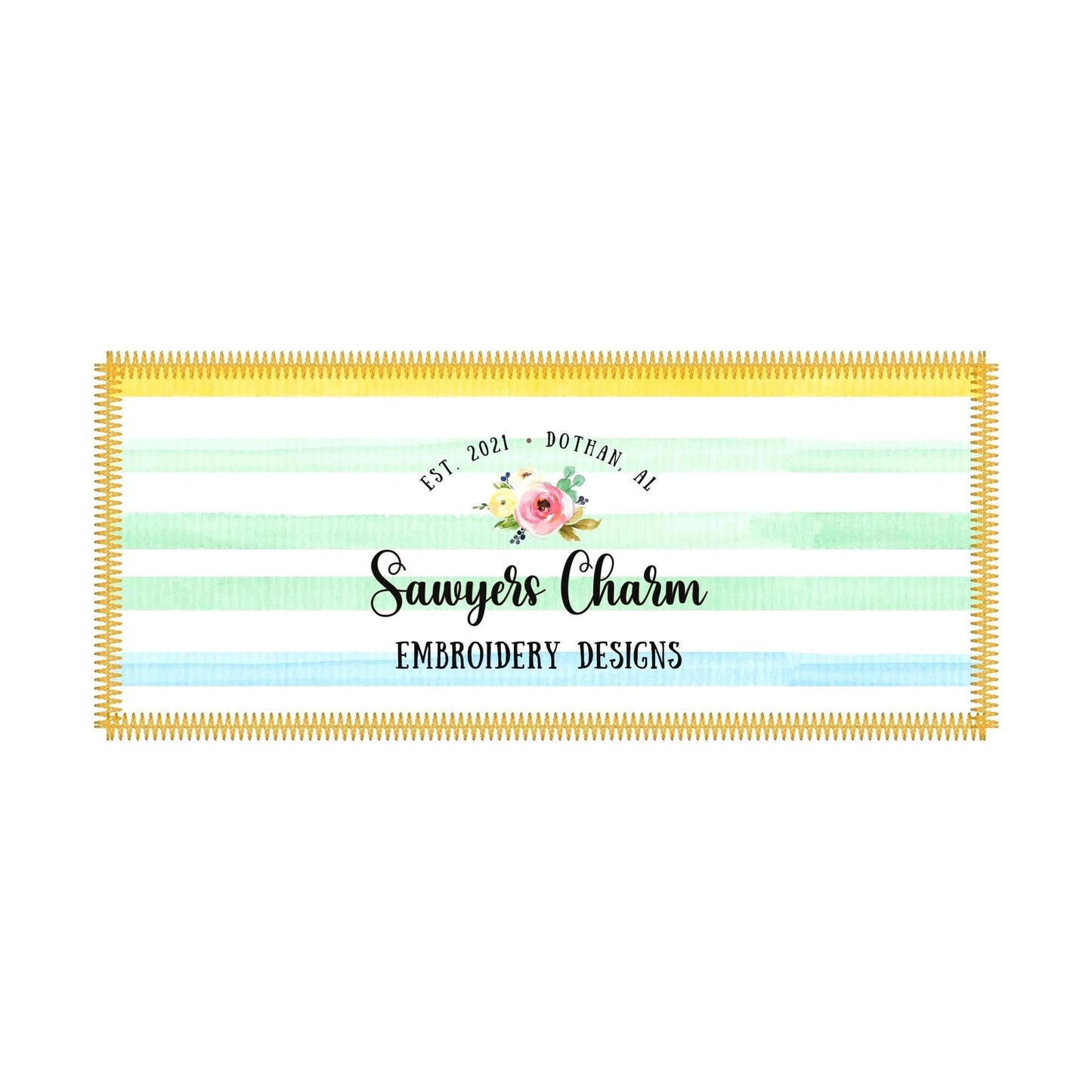 BUNDLE 5 rectangle name plate/frame machine applique embroidery design file, bean stitch, zigzag, scribble, blanket stitch, satin stitch