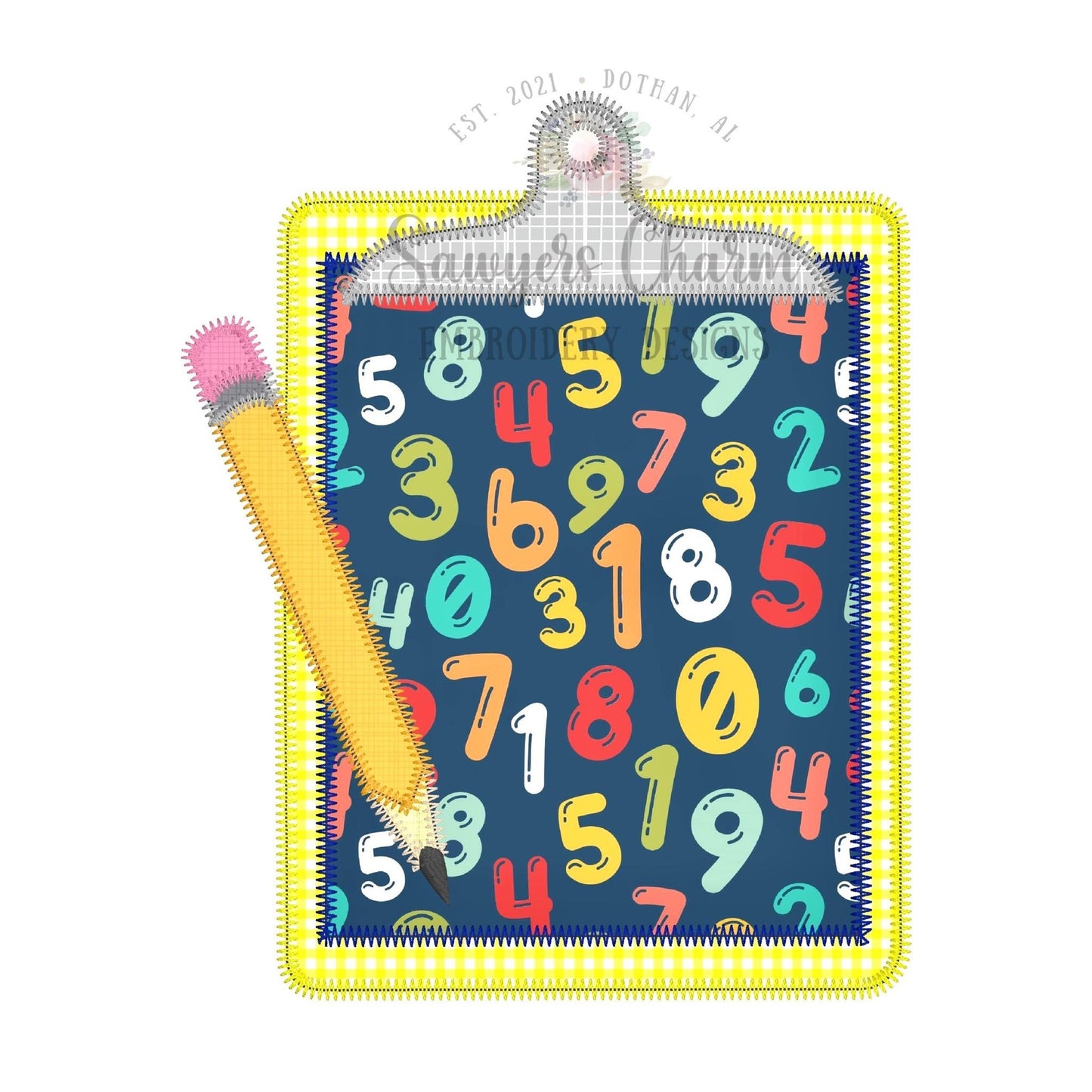 BUNDLE Clipboard & pencil zig zag and bean stitch applique with and without bows, machine embroidery design file, back to school, paper ABC