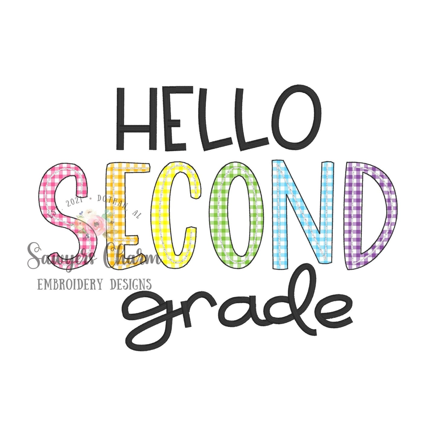 BUNDLE Hello Pre-K, Kindergarten, First, Second, Third, Fourth, Fifth grade bean stitch applique embroidery design file, satin stitch