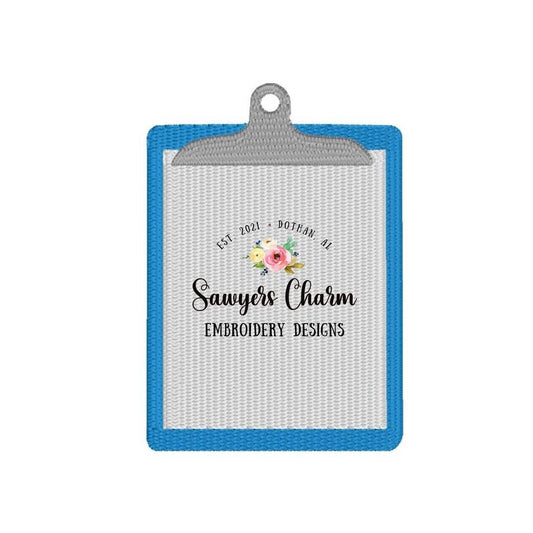 Back to school clipboard & paper mini fill machine embroidery design file, students, perfect for monograms quick stitch, tests school supply