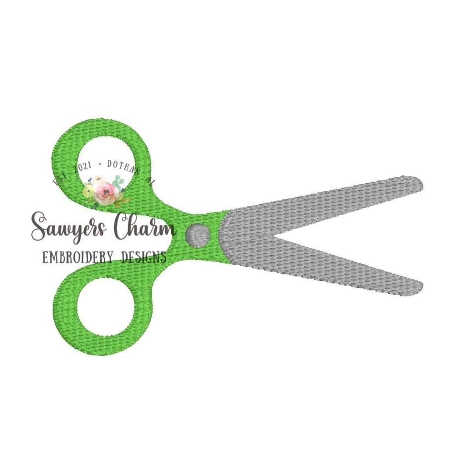 Back to school scissors mini fill machine embroidery design file, students, perfect for monograms quick stitch, art class, school supplies