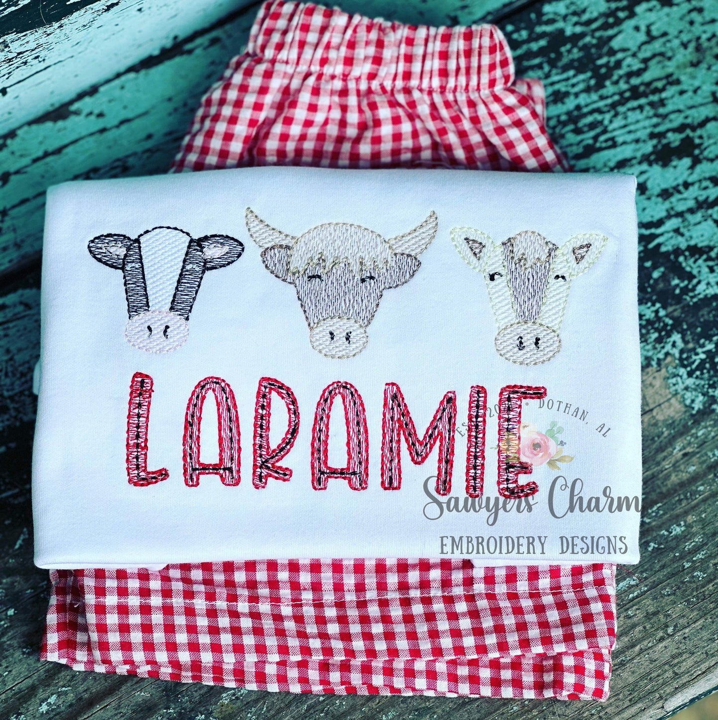 BUNDLE Cow trio sketch stitch machine embroidery design file, quick stitch, farm animals, highland cow, dairy cow, barnyard, bean stitch