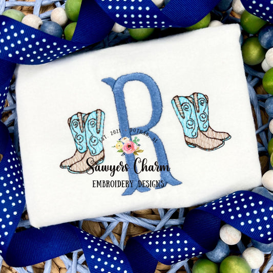 Build your own design Boots, hat, horseshoe, guitar sketch stitch machine embroidery design file, bean stitch, Nashville country music