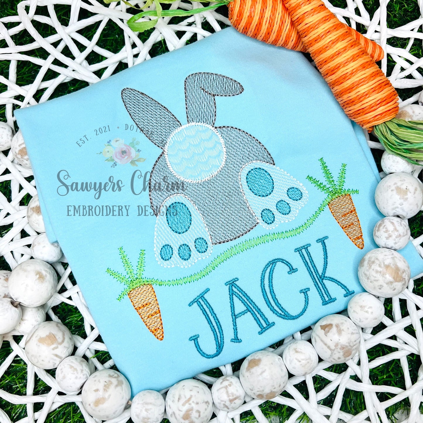 BUNDLE Easter bunny tail with & without bow grass carrots sketch stitch machine embroidery design file, egg hunt, rabbit, spring, cottontail