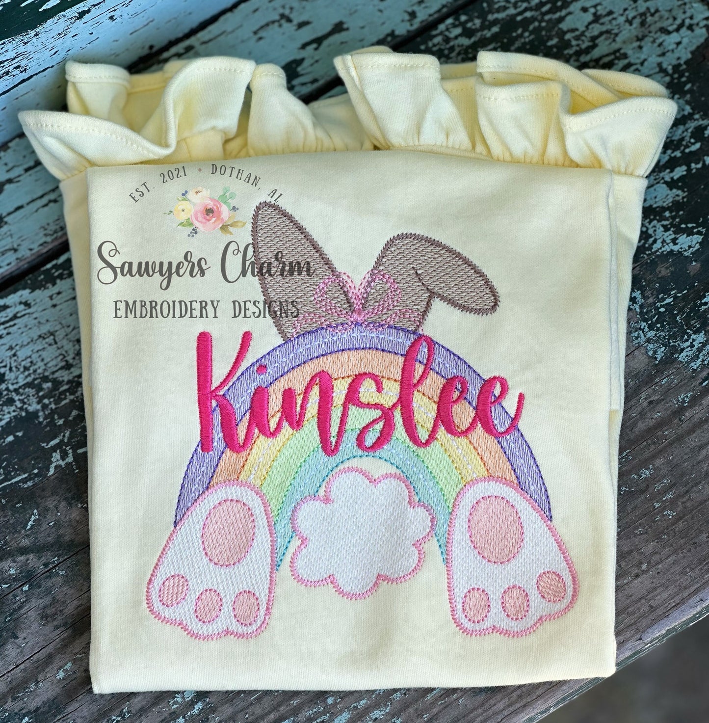 BUNDLE Bunny ears, tail & feet rainbow with/without bow sketch stitch machine embroidery design file, quick stitch, peter cottontail rabbit
