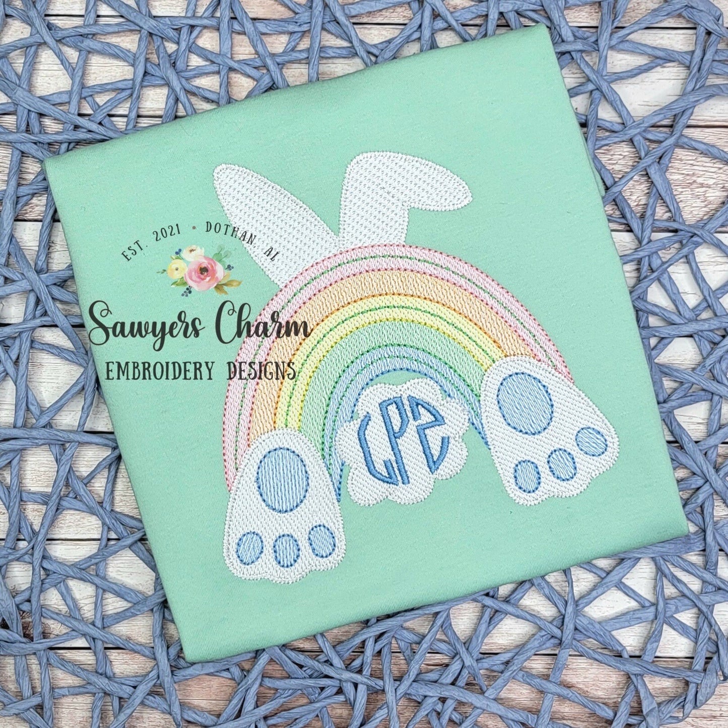 BUNDLE Bunny ears, tail & feet rainbow with/without bow sketch stitch machine embroidery design file, quick stitch, peter cottontail rabbit