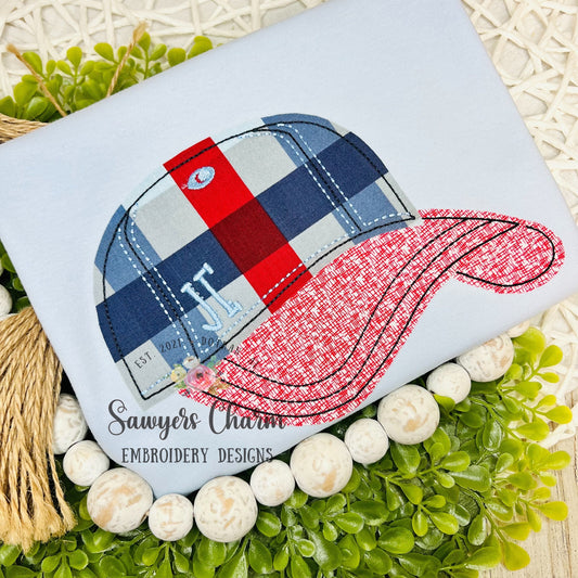 BUNDLE Ball cap/hat bean & zig zag stitch machine applique embroidery design file, ballgame, sports, quick stitch, little boy