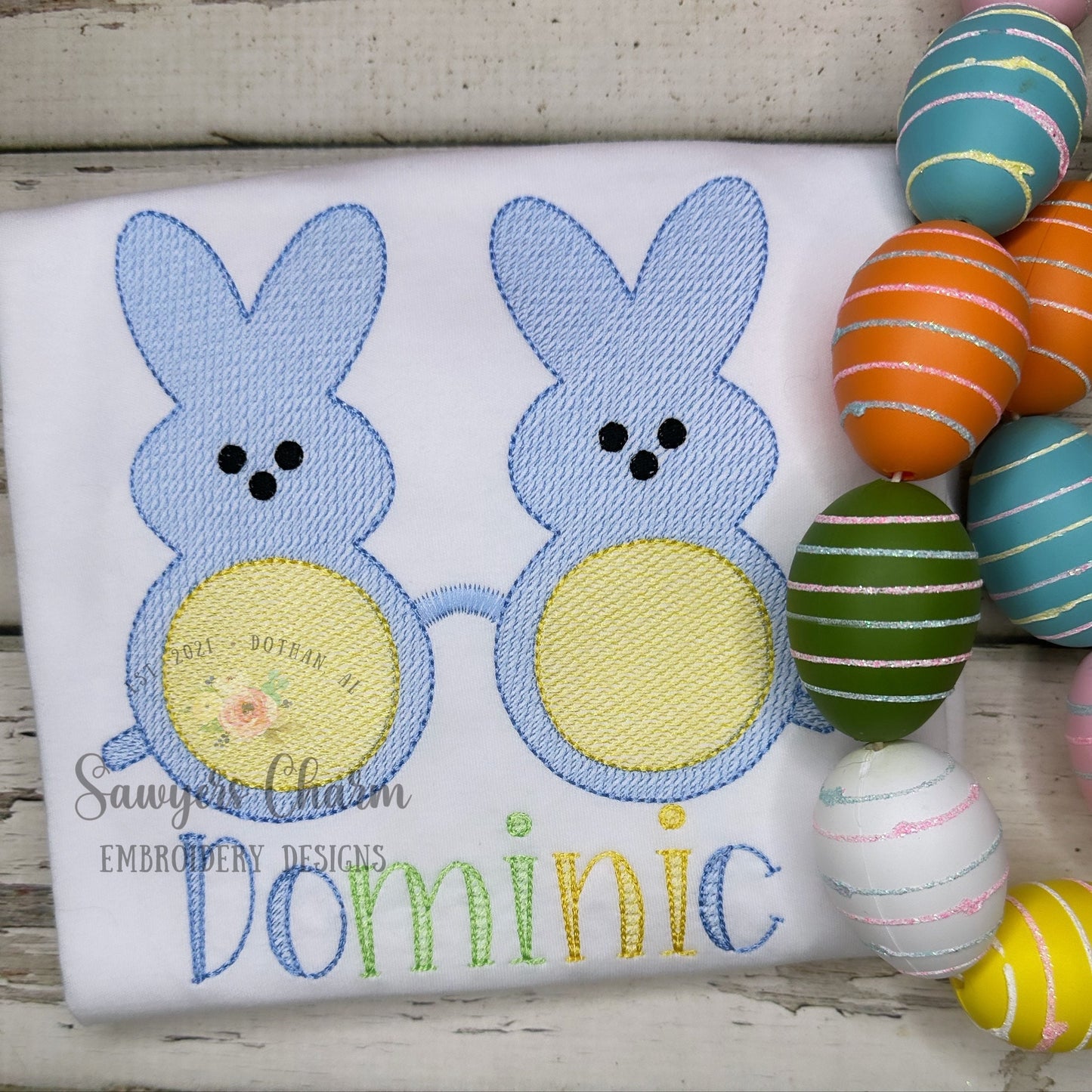 Easter peeps candy sunglasses sketch stitch light fill machine embroidery design file, sunnies, shades, bunny rabbit, egg hunt, spring