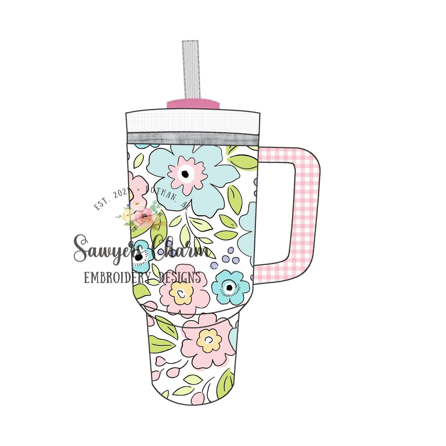 BUNDLE Tumbler to go water cups with straw bean & zig zag stitch machine applique embroidery design file, quick stitch, mom life on the go